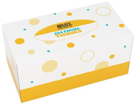Black & Gold Facial Tissues 224 Sheets