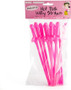 Miss Naughty Hot Pink Willy Straws