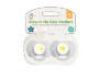 Glow In The Dark Soothers & Travel Box 2pk - White