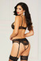 Seven til Midnight Bed of Roses Bra Set - Black