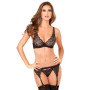 Rene Rofe Lux Lace 3-Piece Garter Set
