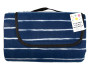 Navy Stripe Foldable Picnic Blanket 130cm x 148cm