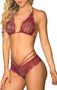 Mapalé Burgundy Floral Lace Two Piece Set