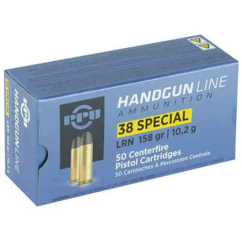 PPU PISTOL AMO 38 SPECIAL 158GR LRN 50RD (10 BOXES PER CASE)