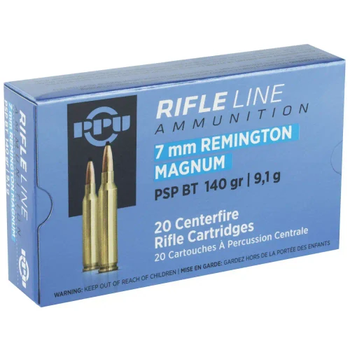 PPU STANDARD RIFLE AMO 7MM REM MAG 140GR PSP 20RD (10 BOX CASE)