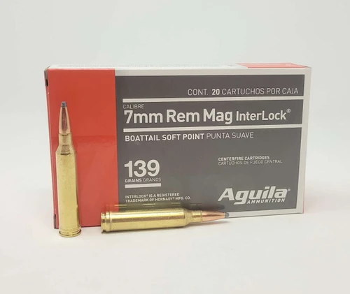 AGUILA AMO 7MM REM MAG 139GR INTERLOCK 20RD 3150FPS (10 BOX CASE)