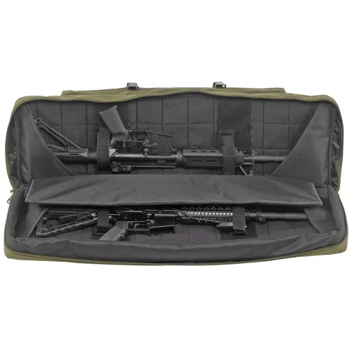 BULLDOG CASE TACTICAL 43" DOUBLE TACTICAL RIFLE CASE OD GREEN W/ BACK STRAPS (5 PER CASE)