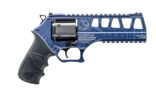 CHIAPPA RHINO L FRAME 60 DS LIMIT ED HGR 44 REM MAG 6 IN BBL FOS ADJ RS NAVY BLUE HOGUE GRIP 6RD