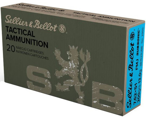 S&B 7.62NATO 200GR SUB FMJ 20R