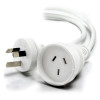 ALOGIC 2m Aus 3 Pin Mains Power Extension Cable WHITE  - Male to Female - MOQ:9