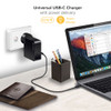 ALOGIC USB-C Power Adapter 60W-Black Colour (UV Oil Finish) with AU/EU/UK/US Plugs, pouch and white PS inner blister - MOQ:2