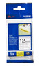 Brother TZeS231 12MM Black on White STRONG Adhesive TZ TAPE