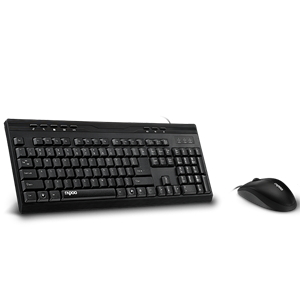 Wired Optical Mouse & Keyboard Combo BLACK Multimedia Keyboard/Full Size/Anti-oxidation sealed membrane/1000 DPI high-definition tracking