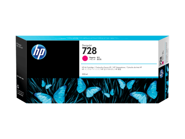 HP 728 DesignJet Ink Cartridge for T730 & T830 300ml Magenta