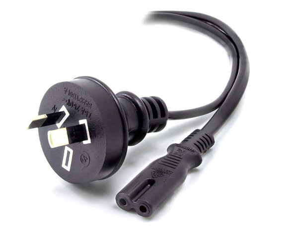 ALOGIC 2m Aus 2 Pin Mains Plug to IEC C7 Figure 8 Power cable