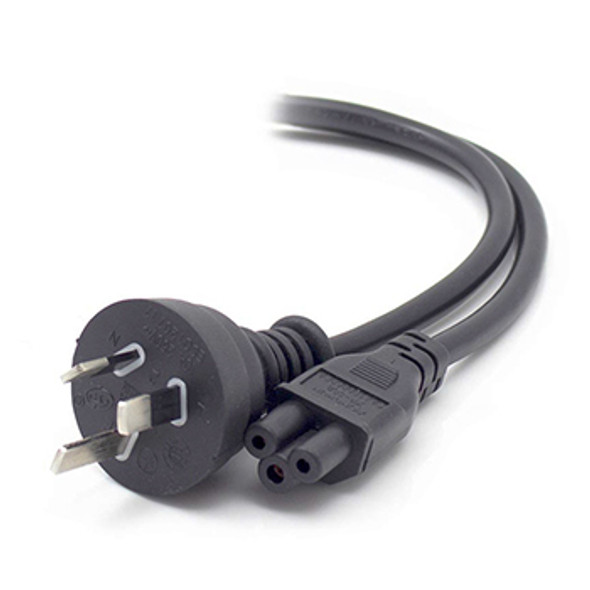 2m AUS Pin Mains Plug to IEC C5 - Male to Female - Retail Box Packaging - MOQ:7