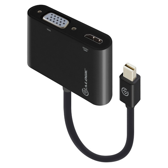 ALOGIC 2-in-1 Mini DisplayPort to 4K  HDMI,VGA Adapter - Male to 2-Female - MOQ:3