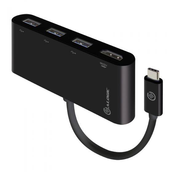 ALOGIC 10cm USB-C MultiPort Adapter with HDMI & 3 Port USB 3.0 Hub - MOQ:2