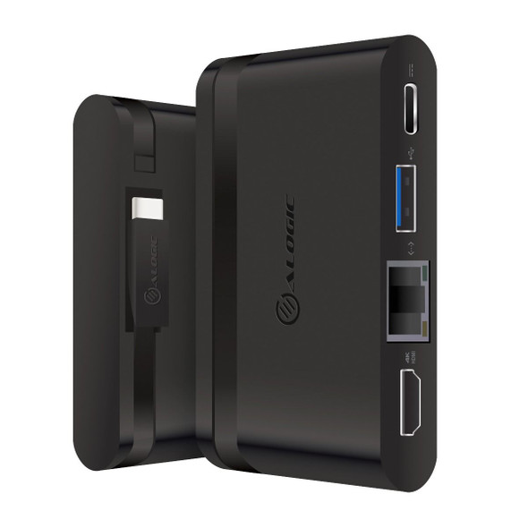 ALOGIC USB-C Travel Dock Essential/USB-C to HDMI 1.4 (4K@30Hz) +  USB 3.0 + Gigabit Ethernet + USB-C with PD 100W - MOQ:1