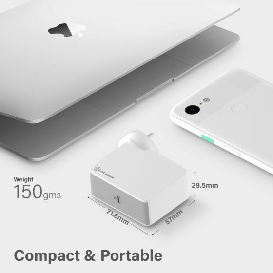 ALOGIC USB-C Wall Charger 60W - Travel Edition - Includes plugs for AU, US, EU and UK - WHITE  - MOQ:2