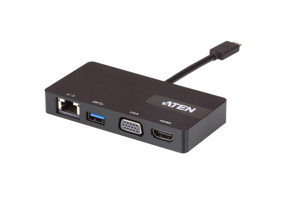 USB-C Single-View Multiport Mini Dock. HDMI/VGA, Single View:3840*2160@30, 1x USB3.1, 1 x Gigabite LAN - [ OLD SKU: UH3232 ]