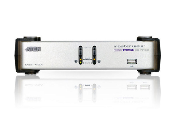 2 PORT DUAL-VIEW VGA KVM SWITCH. Support Dual VGA, Audio - [ OLD SKU: CS-1742 ]