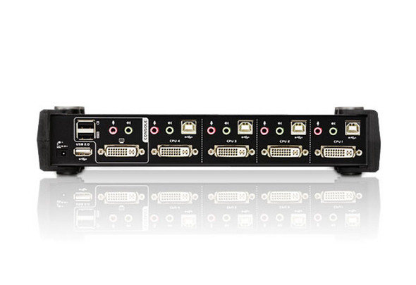 4 PORT USB 2.0 DVI KVMP SWITCH. Support HDCP, Video DynaSync, Single Link, Audio, Mouse/Keyboard emulation - [ OLD SKU: CS-1764A ]