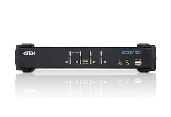 4 PORT USB 2.0 DVI KVMP SWITCH. Support HDCP, Video DynaSync, Single Link, Audio, Mouse/Keyboard emulation - [ OLD SKU: CS-1764A ]