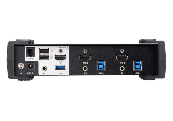 Aten 2 Port USB 3.0 4K HDMI KVMP Switch, Video DynaSync, support HDMI 2.0 4K@60Hz, switching via RS-232, hotkeys, 2 HDMI USB KVM Cables