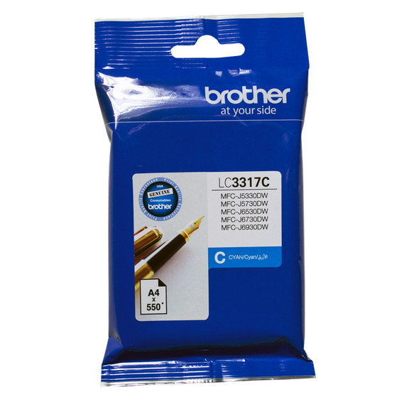 CYAN INK CARTRIDGE TO SUIT MFC-J5330DW/J5730DW/J6530DW/J6730DW/J6930DW/ - UP TO 550 PAGES