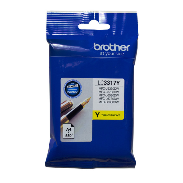 YELLOW INK CARTRIDGE TO SUIT MFC-J5330DW/J5730DW/J6530DW/J6730DW/J6930DW/ - UP TO 550 PAGES