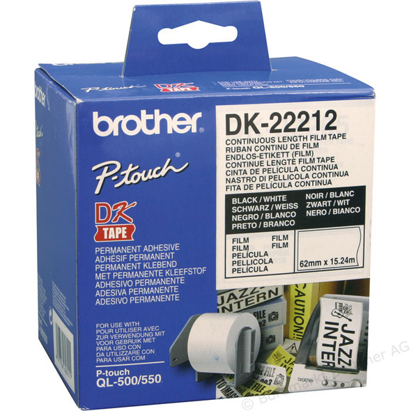 Brother Genuine Label Roll White Continuous Length Film Tape 62mm DK-22212 