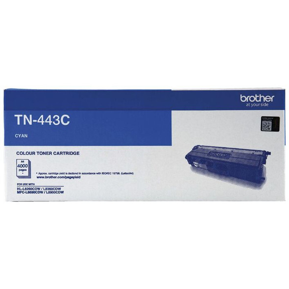 Brother High Yield Toner TN443C HL-L8260CDN/8360CDW MFC-L8690CDW/L8900CDW - 4,000Pages