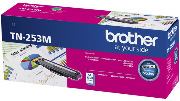 Brother MAGENTA TN253M toner HL-3230CDW/3270CDW/DCP-L3015CDW/MFC-L3745CDW/L3750CDW/L3770CDW (1,300 Pages)