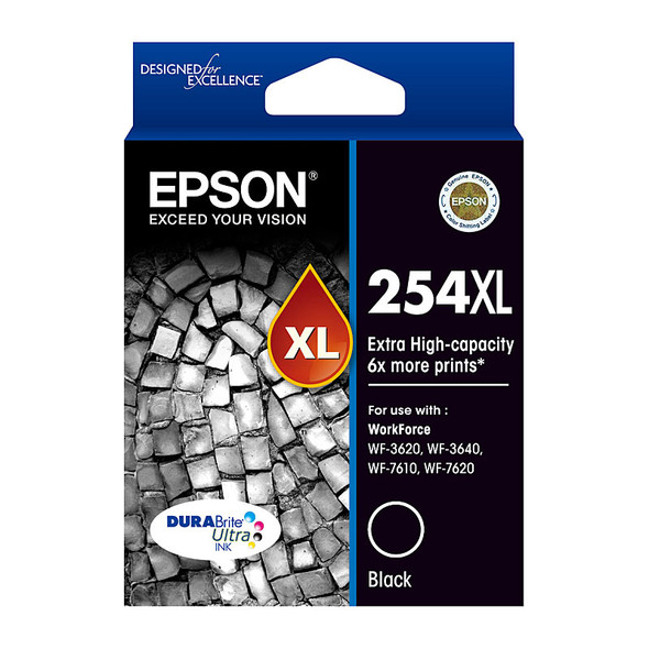 EPSON 254XL Extra High Capacity  Black ink - WF-3620, WF-3640, WF-7610, WF-7620, WF-7725