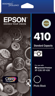 410 Std Capacity Claria Premium - Photo Black Ink Cartridge,Expression Premium XP-530, XP-630