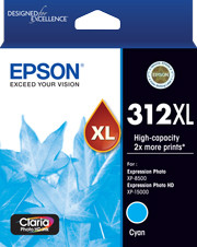 Epson 312XL Cyan Ink Claria Photo HD,  XP-8500, XP-15000