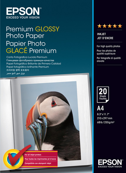 Epson A4 Premium Glossy Photo Paper - 20 Sheets (255gsm)