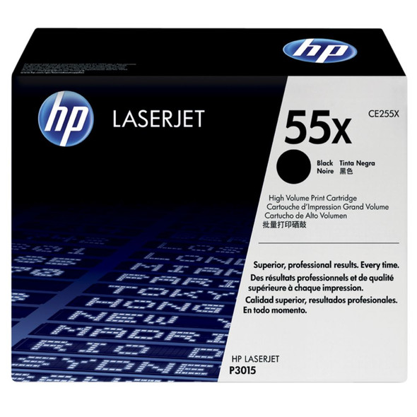 HP 55X Original Laser Toner Cartridge - Black - 1 Pack - 12500 Pages CE255X