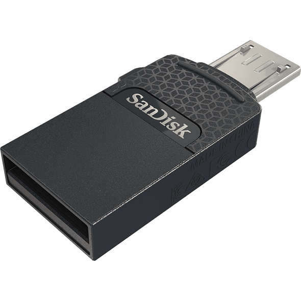 SanDisk Dual USB Drive, SDDD1, 32GB, USB2.0, Black, USB2.0/micro-USB connector, OTG-enabled Android devices, 5Y - MOQ:5
