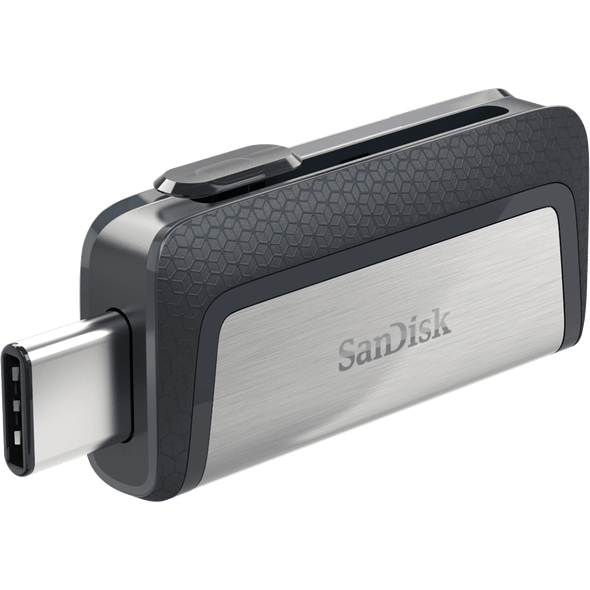 SanDisk Ultra Dual Drive USB Type C, SDDDC2 64GB, USB Type C, Blk, USB3.1/Type C reversible, Retractable, Type-C enabled Android, 5Y