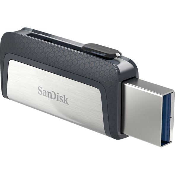 SanDisk Ultra Dual Drive USB Type C, SDDDC2 64GB, USB Type C, Blk, USB3.1/Type C reversible, Retractable, Type-C enabled Android, 5Y