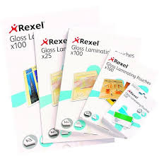 REXEL LAMINATING POUCH 54X86MM 125 MICRON PK50