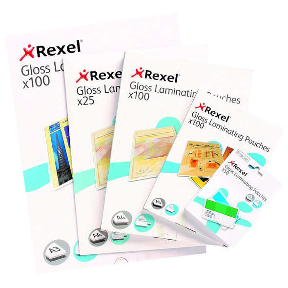 Rexel Laminating Pouch GLOSS A4 2X125M PK100