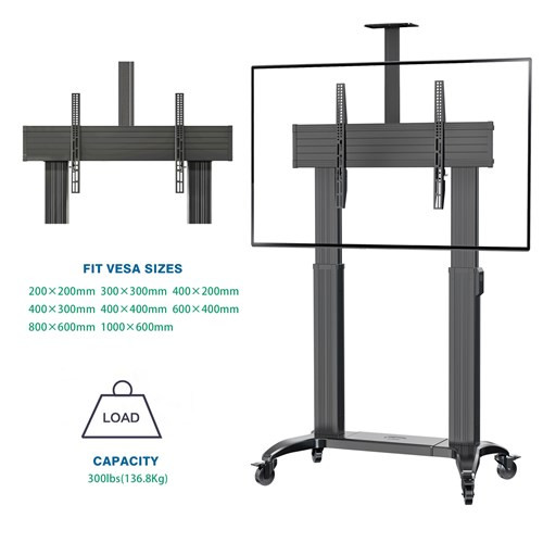 North Bayou Motorised Height Adjustable Mobile Cart 60 - 100 FLAT PANEL 136.4KG