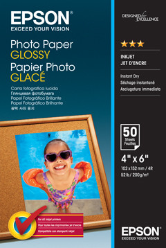 Epson 4" x 6" Photo Paper Glossy - 50 Sheets (200gsm)
