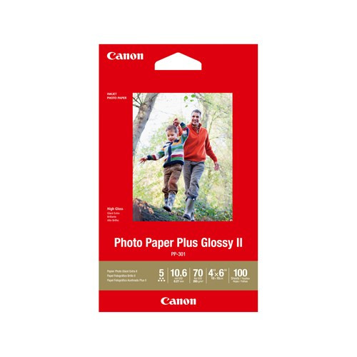 Canon PP3014x6-100 265 gsm Photo Paper Plus Glossy II 100 Sheets