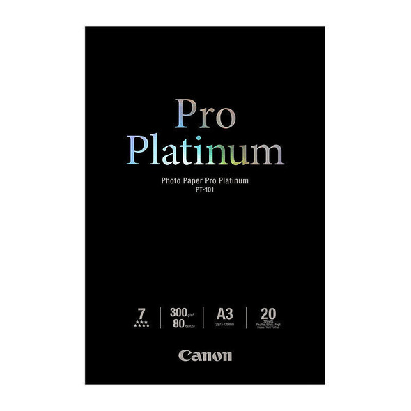 Canon PT101A3 20 sheets, A3, 300gsm, Photo Paper Pro Platinum