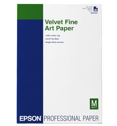 Epson Fine Art Paper Velvet A3+ Sheet Media - 20 Sheets