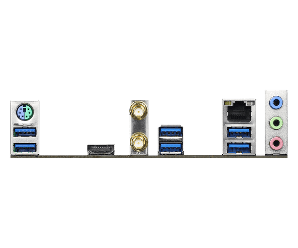 AMD B550; 4 DDR4 DIMM; PCIe 4.0 x16, PCIe 3.0 x16, 2 PCIe 3.0 x1, M.2 WiFi Key E; 4 SATA3, Hyper M.2 (PCIe); 8 USB 3.2 Gen1; Graphics: HDMI